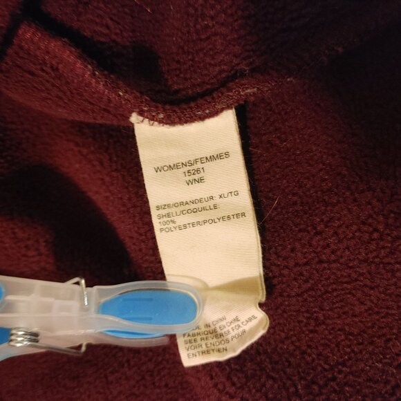 Woolrich XL Coat Women's Lochlyn Fleece Fitted Long Full Zip Jacket Wine - Picture 9 of 11